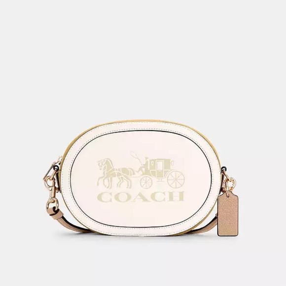 Coach Colorblock Camera Bag With Horse And Carriage - Chalk /Vanilla Cream New - Picture 5 of 14